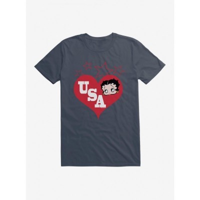 Betty Boop USA Heart Graphic Tee for Men