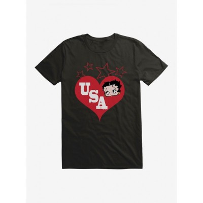 Betty Boop USA Heart Graphic Tee for Men