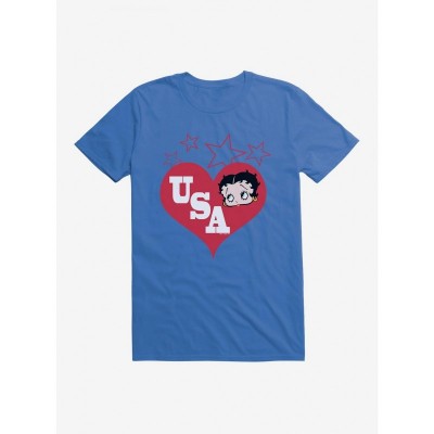 Betty Boop USA Heart Graphic Tee for Men