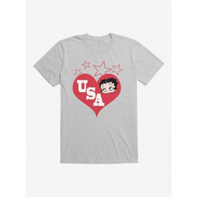 Betty Boop USA Heart Graphic Tee for Men