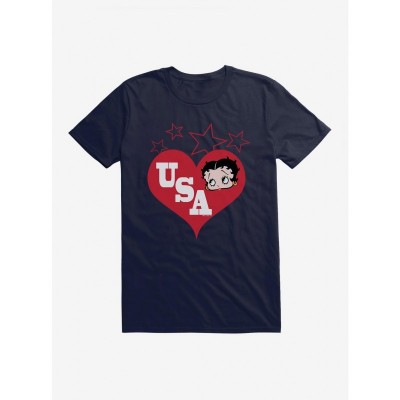 Betty Boop USA Heart Graphic Tee for Men