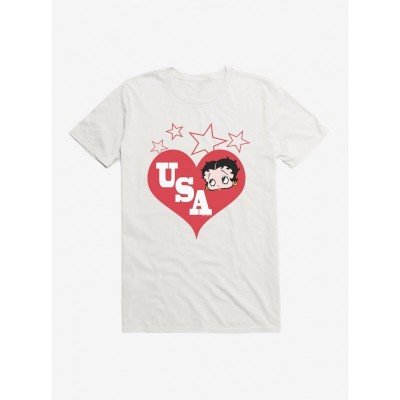 Betty Boop USA Heart Graphic Tee for Men