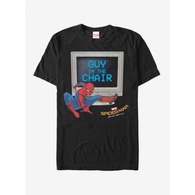 Marvel Far From Home T-Shirt - Man in Chair - Black Men's