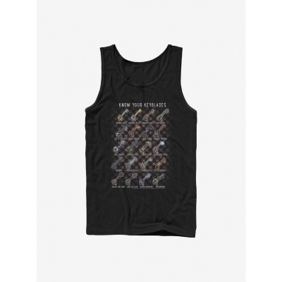 Disney Kingdom Hearts Keyblade Chart Tank Top - Men's Black