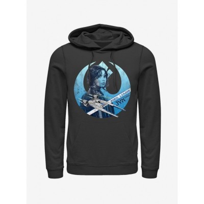 Star Wars Jyn Erso Rebel Crest Lightweight Hoodie - Black Unisex