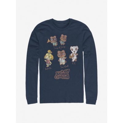 Animal Crossing Character Cotton Long-Sleeve Tee - Men's Blue
