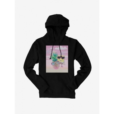 SpongeBob Pineapple Print Men's Hoodie with Sunglasses