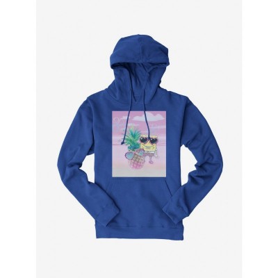 SpongeBob Pineapple Print Men's Hoodie with Sunglasses