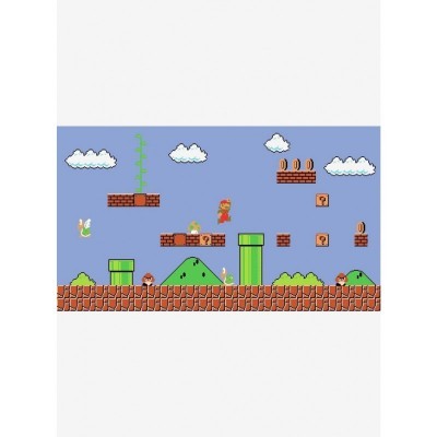 Super Mario Retro-Themed Prepasted Mural Wall Decal for Boys