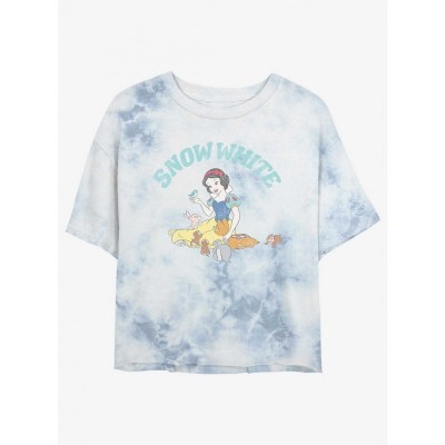 Disney Snow White Woodland Animals Tie-Dye Crop T-Shirt for Girls - Multi