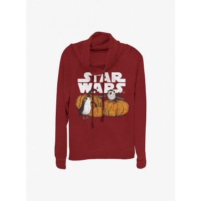 Star Wars: The Last Jedi Porg Girls Red Cowl Neck Sweatshirt