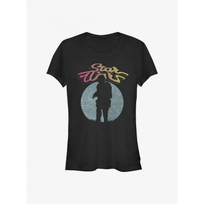 Star Wars Silhouette Boba Fett Tee for Girls - Black