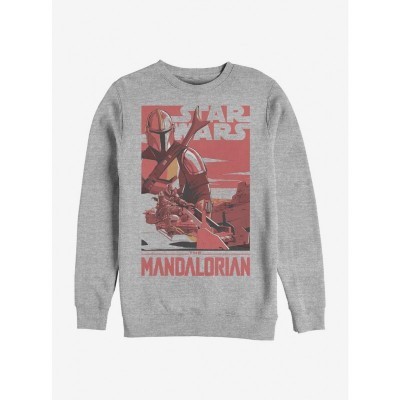 Mandalorian Mad Mando Graphic Crew Sweatshirt - Men's Grey