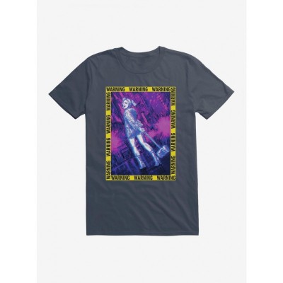 DC Comics Birds Of Prey Harley Quinn Caution Black T-Shirt for Men