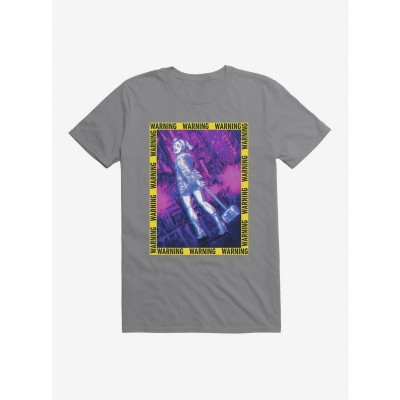 DC Comics Birds Of Prey Harley Quinn Caution Black T-Shirt for Men