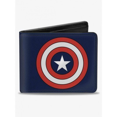 Marvel Men's Vegan Leather Captain America Shield Bifold Wallet