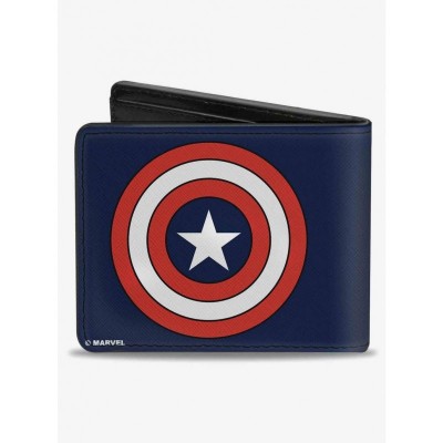 Marvel Men's Vegan Leather Captain America Shield Bifold Wallet