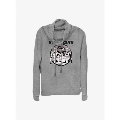 Star Wars Visions Grey Anime Top for Girls - Lightweight Cowl Neck Sweatshirt