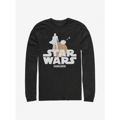 The Mandalorian and Grogu Sunset Scene Long-Sleeve T-Shirt - Men's Black