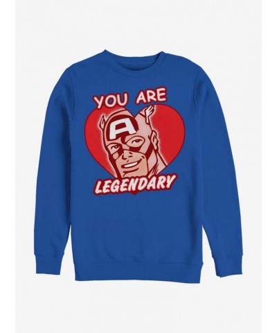 Marvel Captain America Legendary Heart Crew Sweatshirt $13.87 Sweatshirts