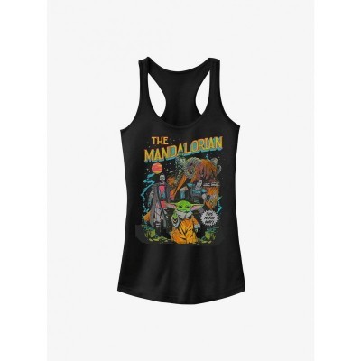Mandalorian Neon Art Girls Tank Top - Black