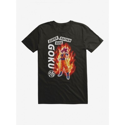 Super Saiyan God Goku Flame Soft T-Shirt - Dragon Ball Unisex Black