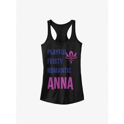 Disney Anna Frozen Girls Tank Top - Junior's Black