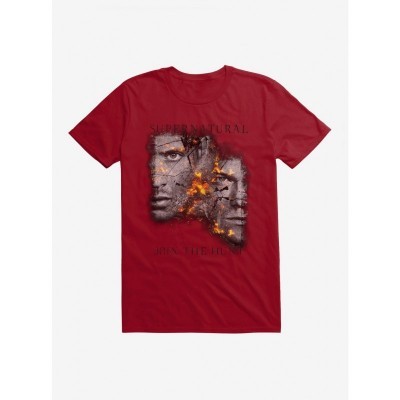 Supernatural Fire Crackle Shirt for Men - Lightweight Cotton Sam & Dean Tee