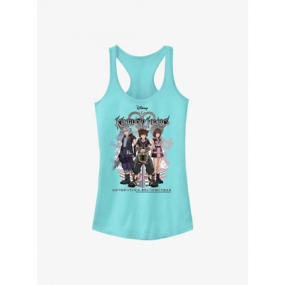 Kingdom Hearts Riku Sora Kairi Girls Group Tank Top - Blue