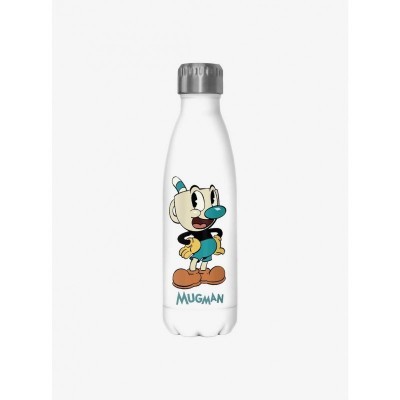 Cuphead Mugman White Water Bottle - 17 oz Stainless Steel