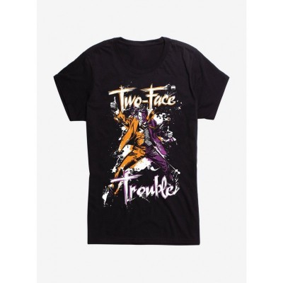 Batman Villains Two-Face T-Shirt for Girls - DC Comics Black Edition