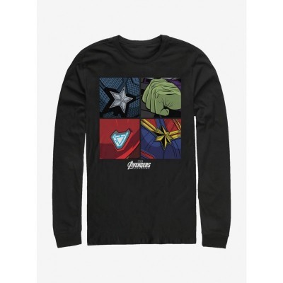 Marvel Heroes Avengers Endgame Emblem Long Sleeve T-Shirt - Black Men's