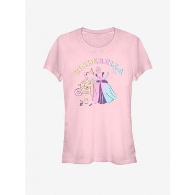 Disney Classic Cinderella Doodle T-Shirt for Girls - Soft Pink