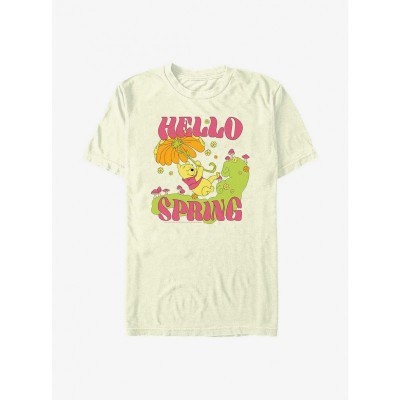 Disney Hippy Dippy Pooh T-Shirt - Lightweight Comfy Men's Beige Tee