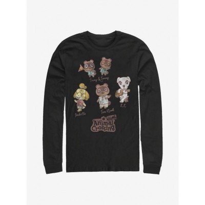 Animal Crossing Characters Long Sleeve T-Shirt - Comfortable Black Men's Edition