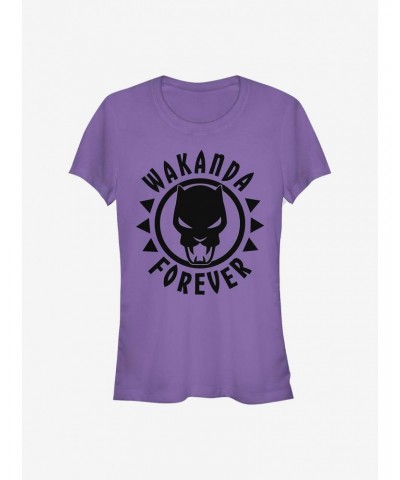 Marvel Black Panther Panther Logo Girls T-Shirt $8.76 T-Shirts