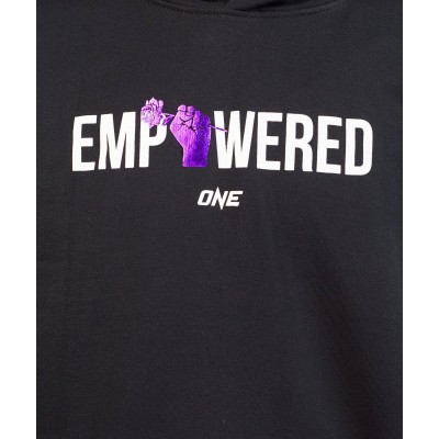 Empowered Crop Hoodie in Black