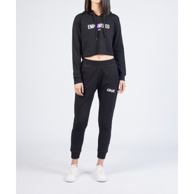 Empowered Crop Hoodie in Black