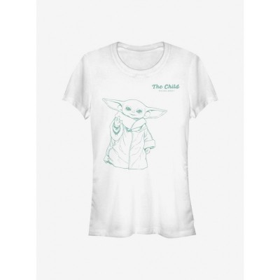 Playful The Child T-Shirt for Girls from Star Wars The Mandalorian - White
