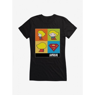 Supergirl Chibi Cartoon Tee for Girls