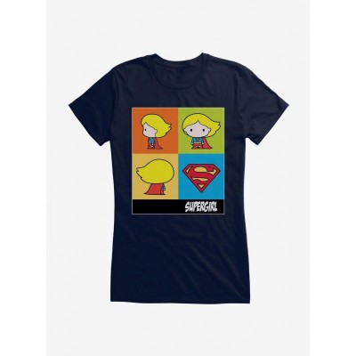 Supergirl Chibi Cartoon Tee for Girls