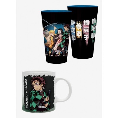 Demon Slayer Official Glass and Mug Set - 14oz Slayers Glass & 11oz Tanjiro Mask Mug