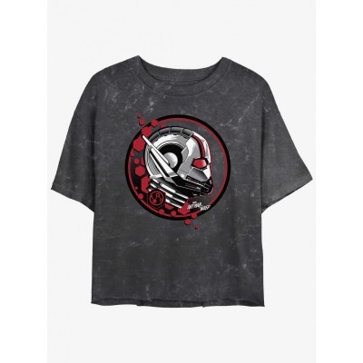 Marvel Ant-Man and the Wasp Quantumania Mineral Wash Crop T-Shirt for Girls - Black