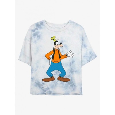 Disney Tie-Dye Goofy Crop T-Shirt for Girls - Multi Colors