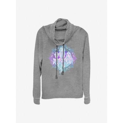Disney Grey Simple Art Cowl Neck Long Sleeve Top for Girls