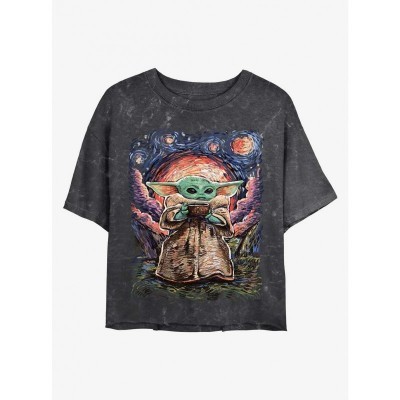 Star Wars Mandalorian Mineral Wash Crop Tee for Girls - Multi Colors