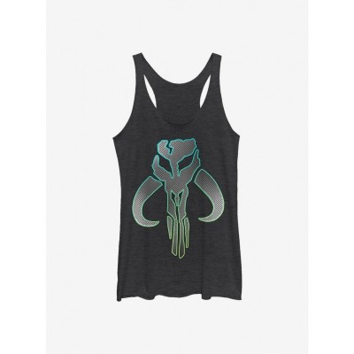 Star Wars Mandalorian Mando Silver Tank Top for Girls - Black