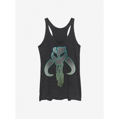 Star Wars Mandalorian Mando Silver Tank Top for Girls - Black