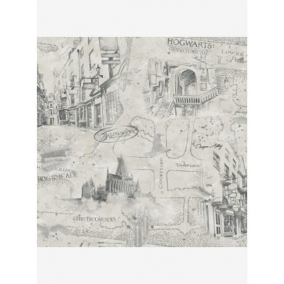 Harry Potter Mystical Taupe Map Peel & Stick Wallpaper