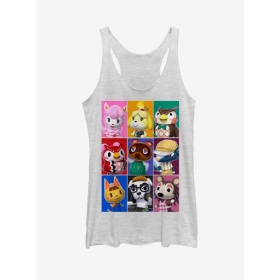 Nintendo Animal Crossing Characters White Racerback Tank Top for Girls